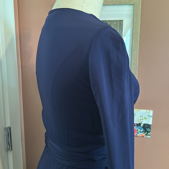 Diane Von Furstenberg new Julian two Blue wrap 3/4 cuff sleeve 4 rayon Dress - Picture 6 of 16